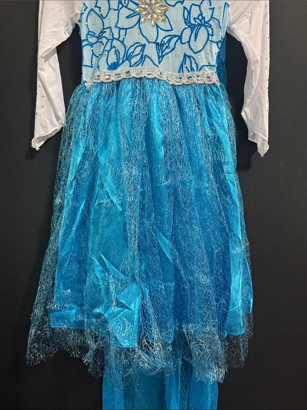 Girls Frozen Inspired Blue Sparkle Princess Costume Dress